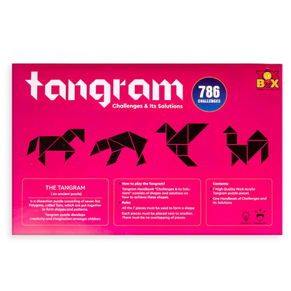 Tangram Puzzle 7 Pieces and 786 Patterns Educational Jigsaw Puzzle Game of Shapes for Mind Development of Kids
