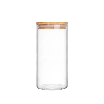Deli glassware bamboo lid airtight food Storage container 1400ml