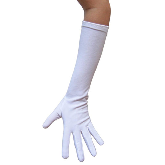 White Costume 2 pair Gloves with Elbow Length Adult Teen Halloween Cosplay Party, White
