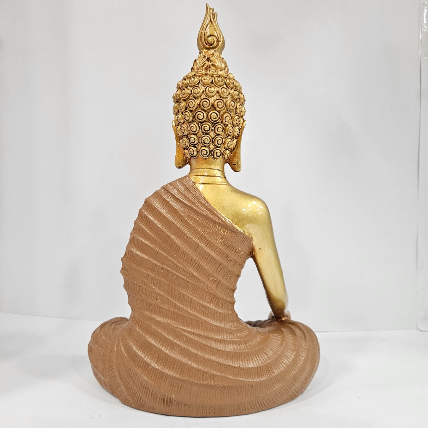 Sitting Buddha Statue Idol Buddha Figure Gold Foli Work Resin Made Light Weight Statue Perfect Home decor
