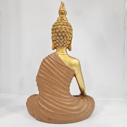 Sitting Buddha Statue Idol Buddha Figure Gold Foli Work Resin Made Light Weight Statue Perfect Home decor