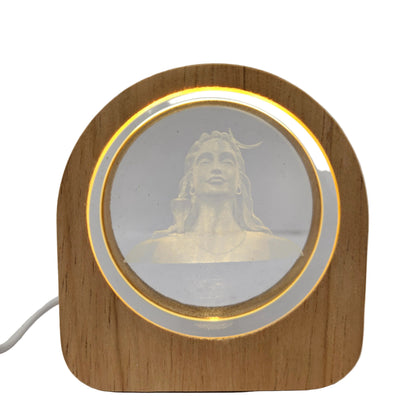 3D Crystal Ball Night Lamp, Night Light, USB Cable Crystal Ball Night Lamp with Wooden Frame, Night Lamp for Home Decoration Birthday Gift for Boys and Girls