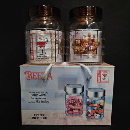 Shelly Beeta 2 pieces glass jar with Lid Storage container for Return gift