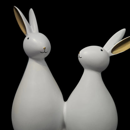 Rabbit Statue Bunny Figurine Resin Animal Sculpture for Home Decoration Wooden for Decoration Garden Decoration Figures