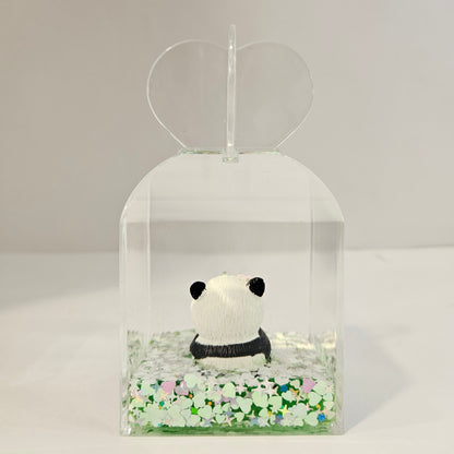 Unsinkable Floating Panda Jelly Glitter Rectangle Desk Accessory