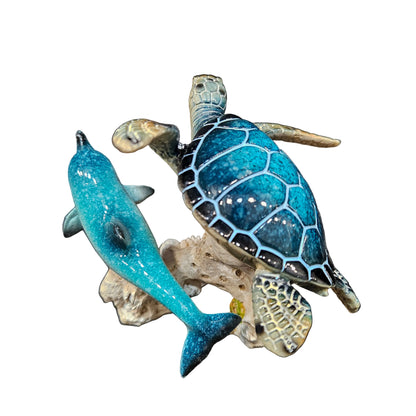 Polyresin Dolphin and Turtle Statue Showpiece for Home Decor Decoration and Gifting