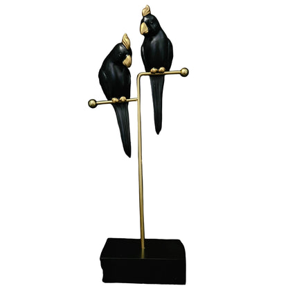 Parrot Ara on Golden Perch Souvenir Handmade Sculpture Decor - Small Figurine for Home Decor Bird Statues - Collectible Figurines