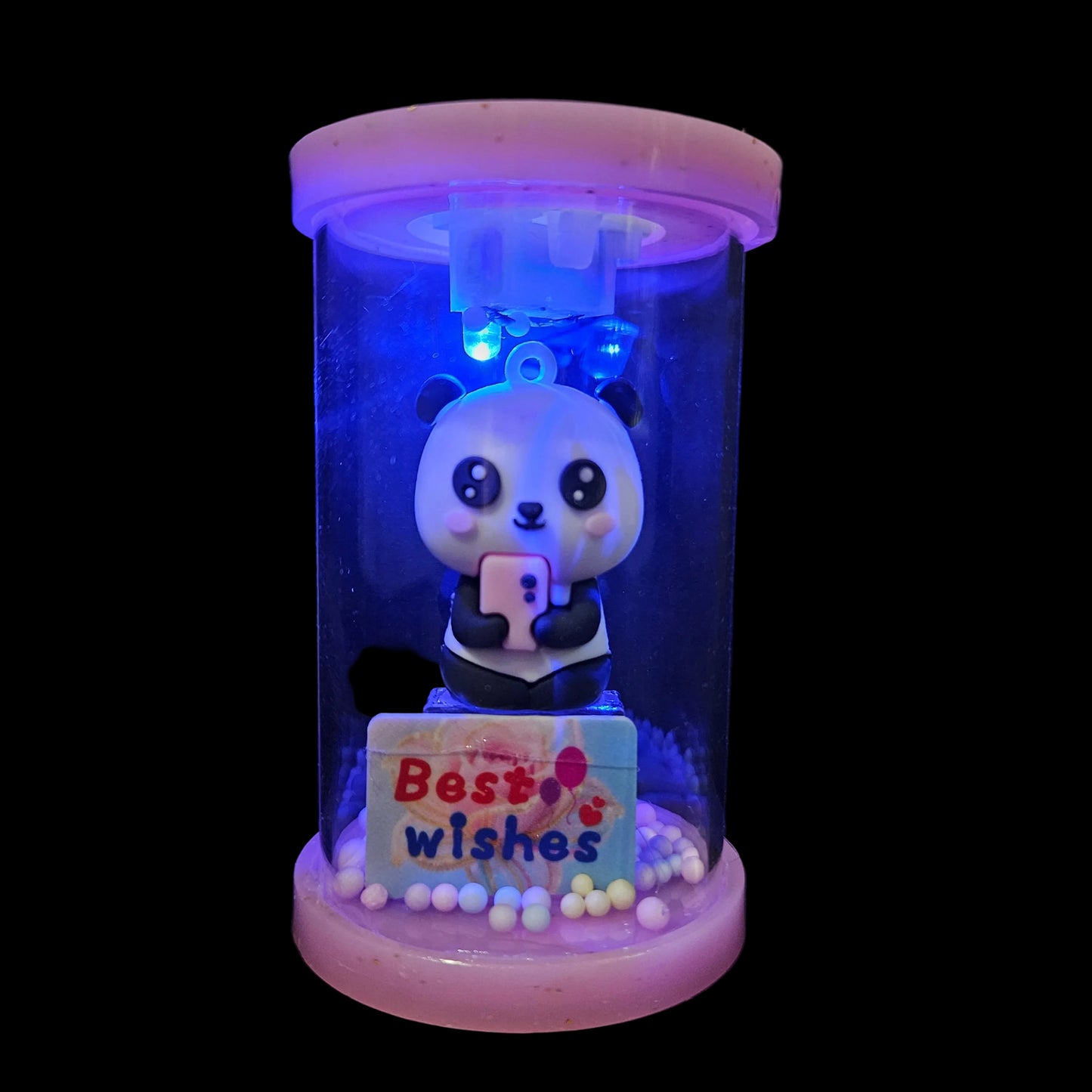 Panda best wishes lighting in a glass capsule perfect for couple gifting