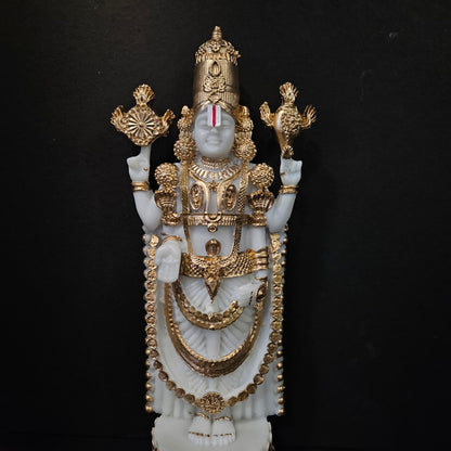 Lord Venkateshwara Idol Gold and white  colored Statue for Home & Pooja room