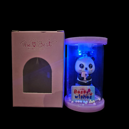 Panda best wishes lighting in a glass capsule perfect for couple gifting