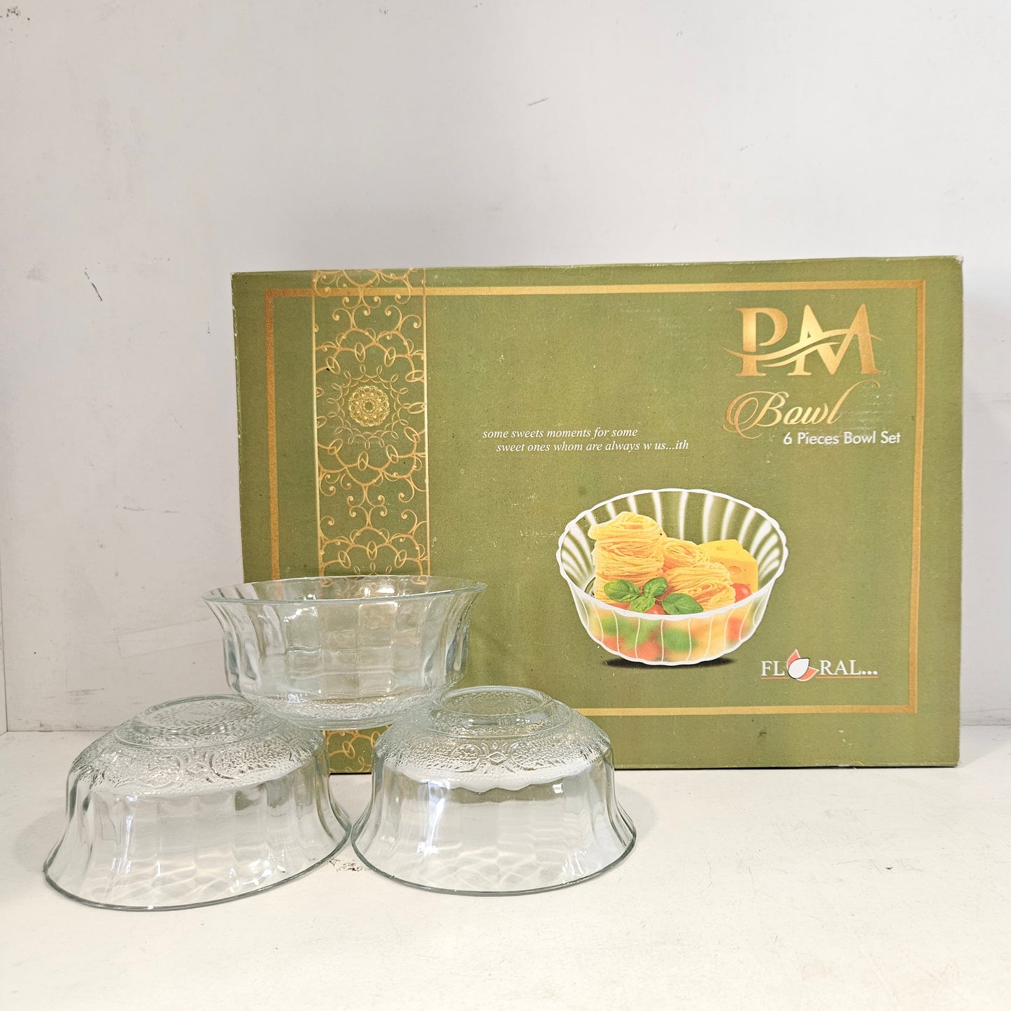 Pm bowl glass 6 pieces bowl set for serving
