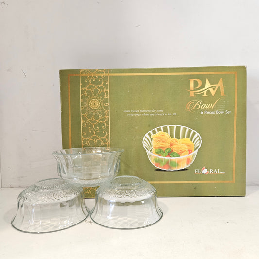 Pm bowl glass 6 pieces bowl set for serving