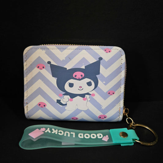 Kuromi character Themed slim pocket wallet easily portable with multiple racks for money,cards & coins storage for Women