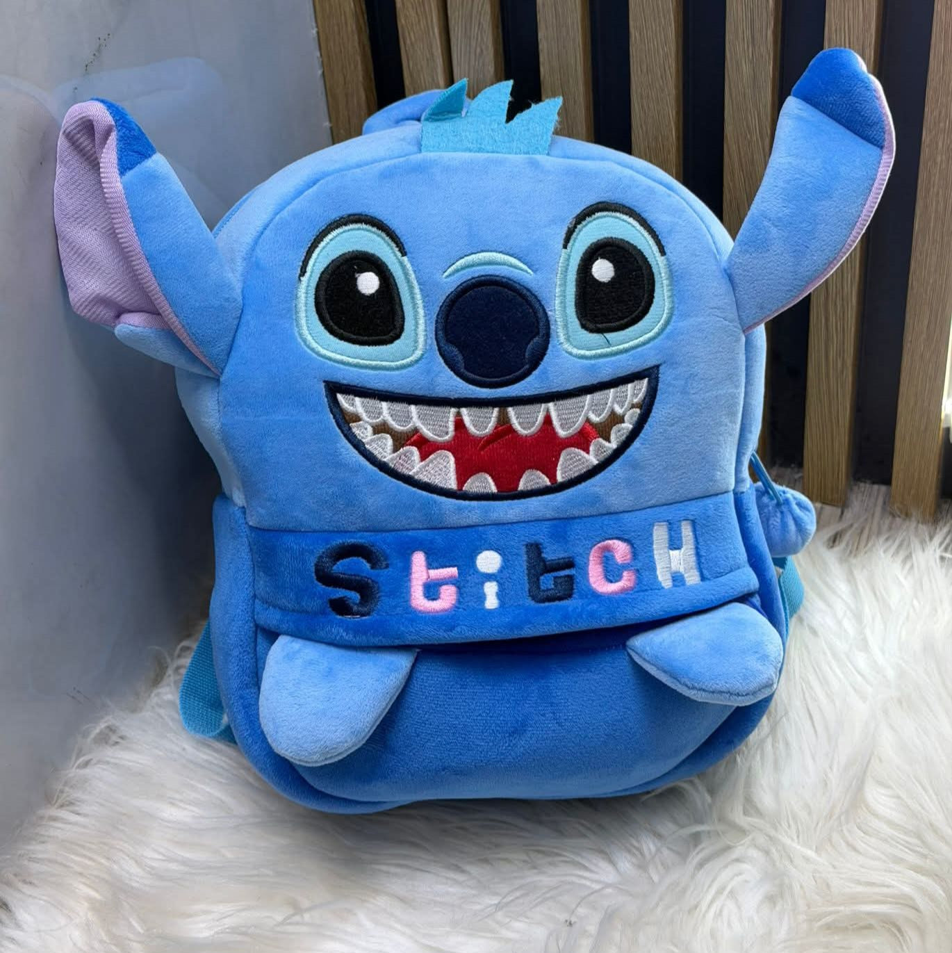Cartoon characters soft Plush texture finishing backpack for kids