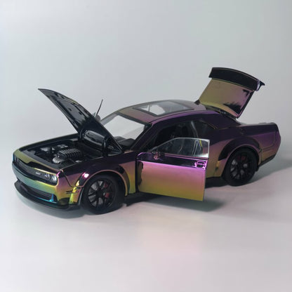 Die-Cast  Dodge challenger Simulation Sound &Light Pull Back
