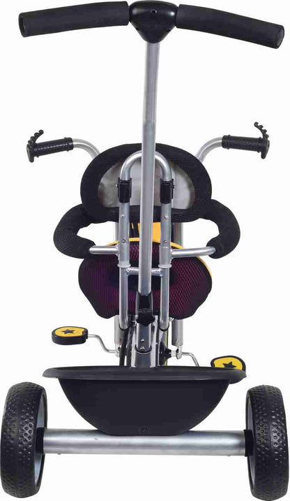 Dash star metro tricycle with soft cushion for comfortable experience,backrest & storage Basket, parental handle control & head light tricycle for kids