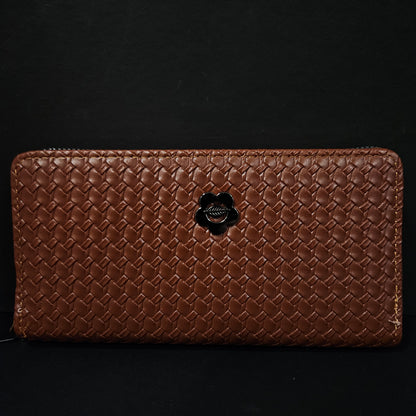 Leather Thin Slim Wallets for Women with Zipper