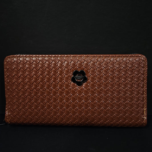 Leather Thin Slim Wallets for Women with Zipper