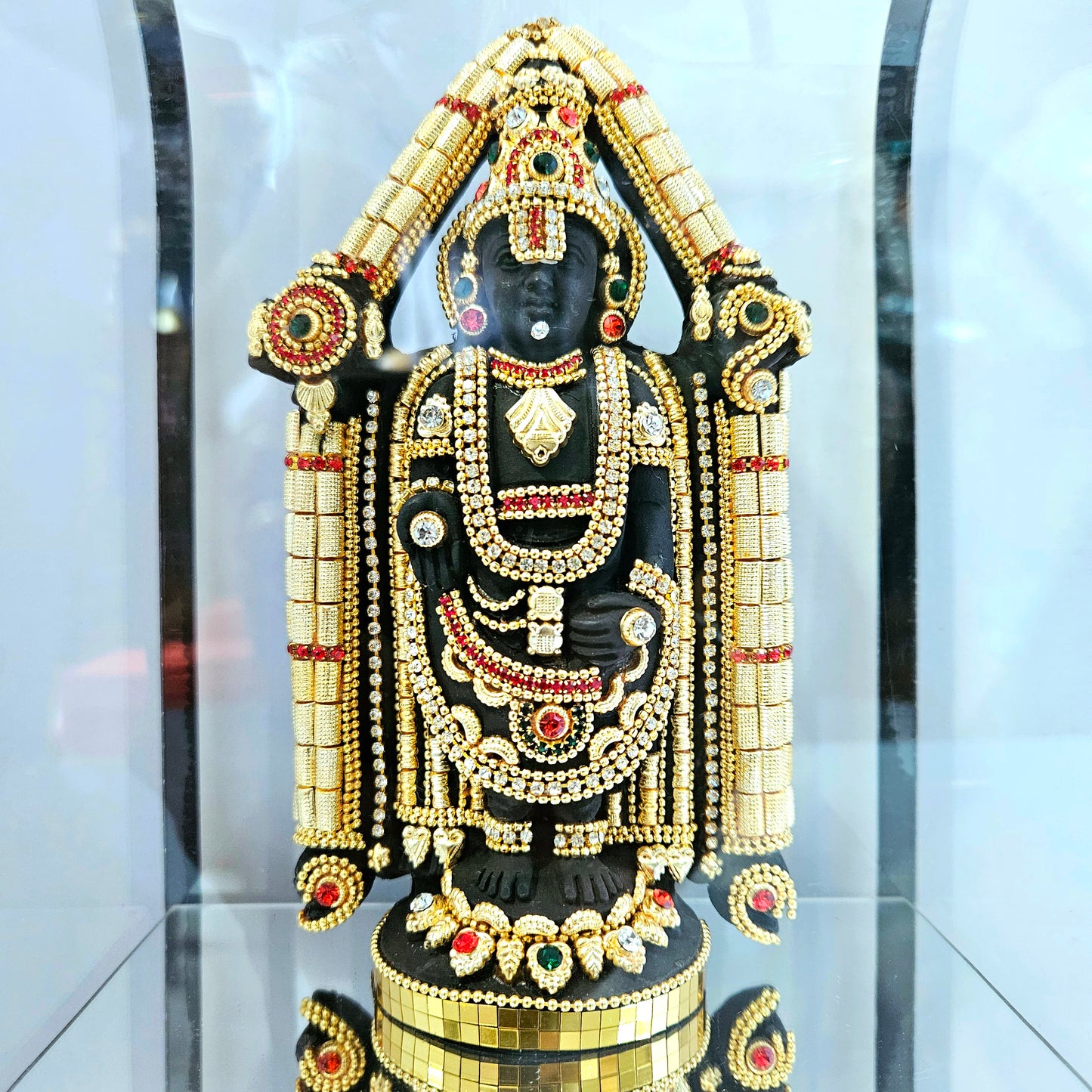 Lord Venkateshwara Balaji 24carats Gold Plated Cabin Idol for Home Decor & Lord Showpiece