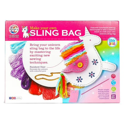 Make Your Own Unicorn Sling Bag DIY Kit, Fun Mess Free Sewing Art and Craft Kit for Kids Ages 6+