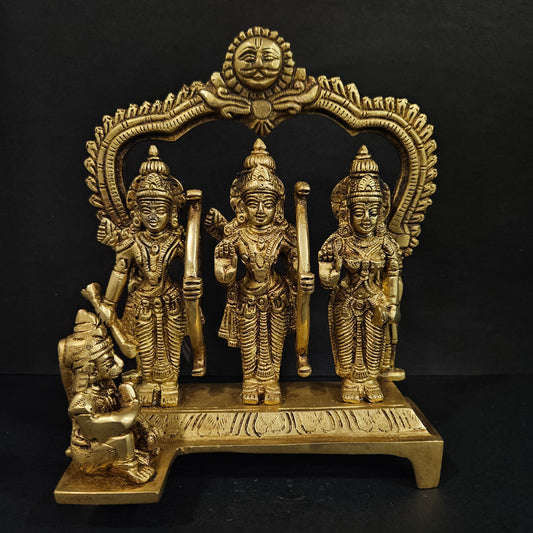 Ram Darbar Idol in Solid Brass Large Size Lord Rama Murti Antique Brass Metal for Mandir Puja Room Murti  Murthi Temple Puja Home Decor Made Ayodhya