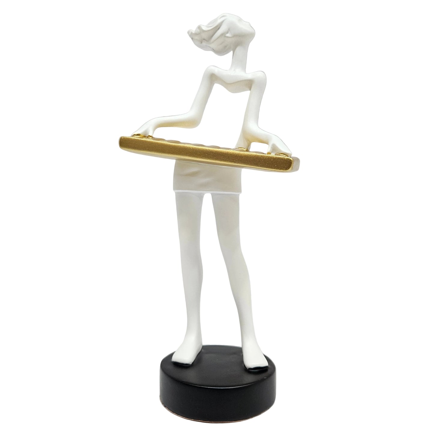 Resin Abstract Girl Golden music instrument Showpiece Sculpture, For home/Office Decor