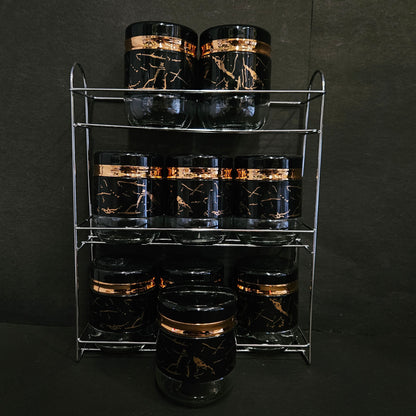 Green kivvi exquisite glassware home fashion high quality glass 9 pieces food Storage jars