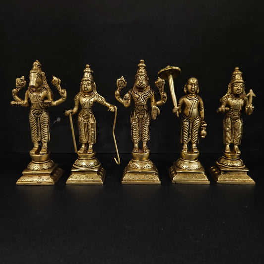 Brass Dashavatara Dasavatharam of Lord Vishnu Statues Ten Incarnations Avatars Idol
