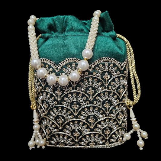 Handmade Embroidered Beaded designer potil bag for Women & Girls