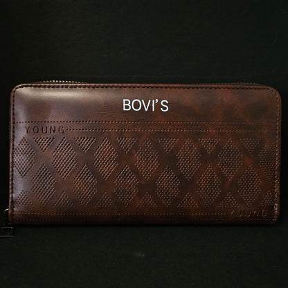Bovis Leather Thin Slim Wallets for Women with Zipper