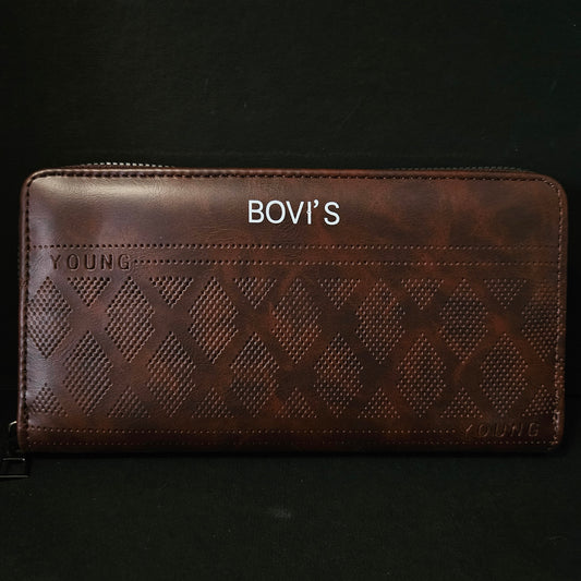 Bovis Leather Thin Slim Wallets for Women with Zipper