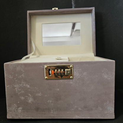 Jewellery Box For Women,Portable Travel Jewellery Organiser Box Small Jewellery Box Organiser For Ring,Earrings & Bracelet with number locking