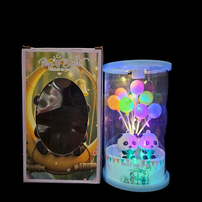 Panda couple best wishes lighting Balloons in a glass capsule perfect for couple gifting