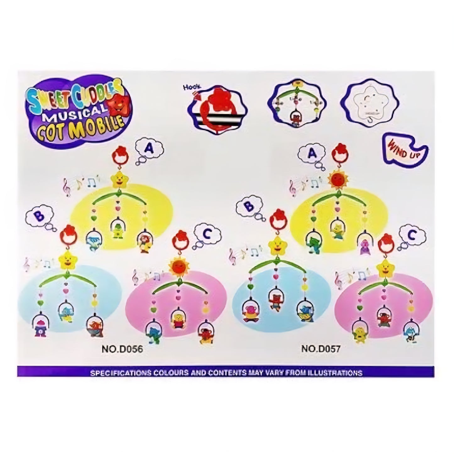 Trendy & Handy Cuddles Harmonious Musical cot with Hanging Cartoons for Toddlers