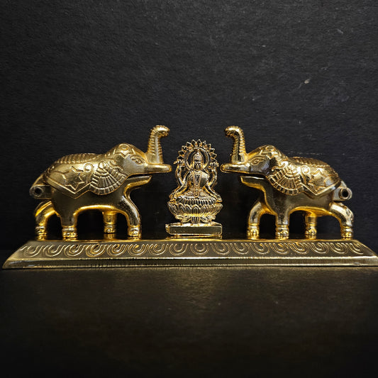 Haldi Kumkum Doupala, Roli Tikka Chawal-Akshat kumkum Holder in Elephants Shape with Maa Laxmi Idol