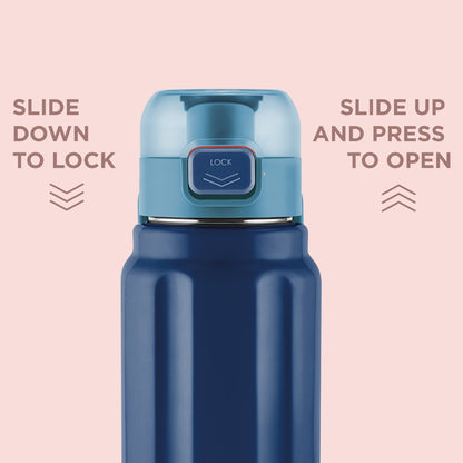 MILTON steel Taurus 900 ISI Certified Stainless Steel Water Bottle, Leak Proof, Rust Proof, Single walled,1 Yr Warranty, Ideal Sipper Water Bottle for School Kids Bottle,640ml