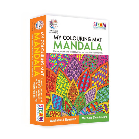 RATNA'S My Colouring Mat Mandala Design Washable & Reusable Mat Creative Coloring Fun for Kids & Adults