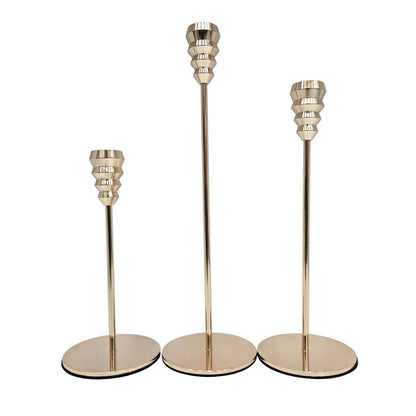 Golden Candle Holder  Multisized Candle Holders for Aesthetic Home Decor, Dining Table Decor, Bedroom Decor & Bathroom Decor - Great for Christmas Gifting & More