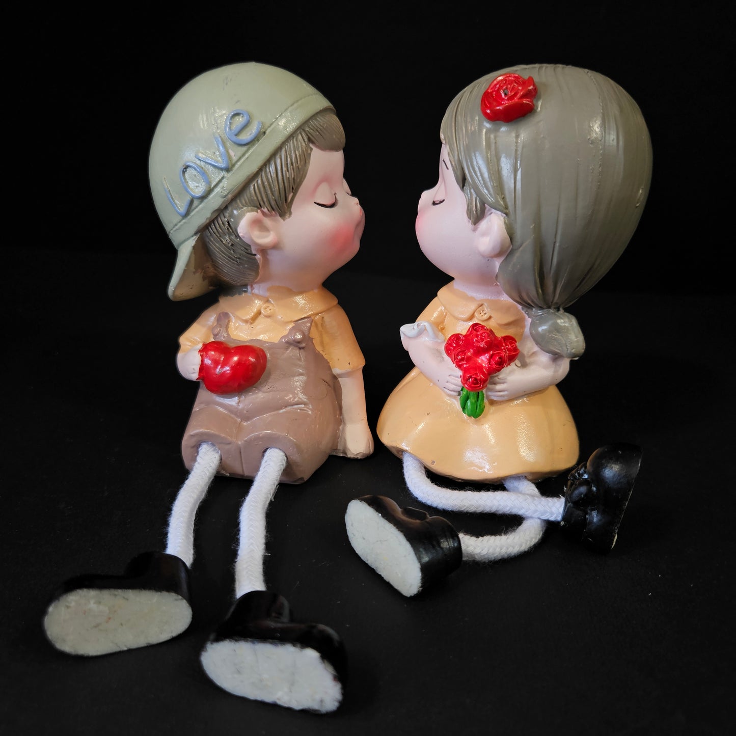 Cartoon Resin Outseam 4pieces set Dolls Hanging Feet Doll Home Wall Decoration
