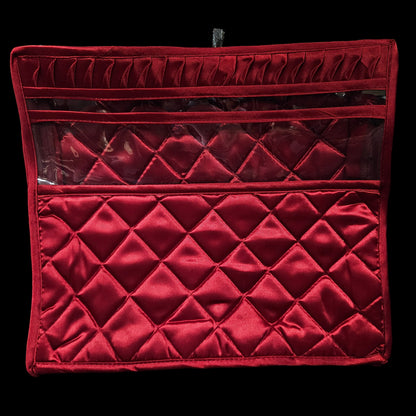 Classy Maroon with elegant Designer cushion Transparent Zipper Saree storage bag