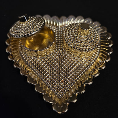 Heart Shaped kum kum tray with slots with Lids for haldi & marriage Return Gifts
