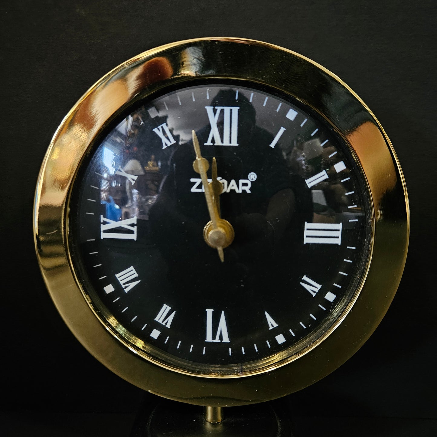 Handcrafted The Timepeice Table Clock for KidsRoom, Living Room, Bedroom, Study Table|Classic Non-Ticking Tabletop Battery Operated Analog Desk Clock in Gold