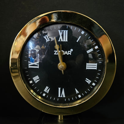 Handcrafted The Timepeice Table Clock for KidsRoom, Living Room, Bedroom, Study Table|Classic Non-Ticking Tabletop Battery Operated Analog Desk Clock in Gold
