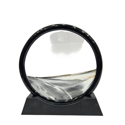 Moving Sand Art Liquid Motion Decor | Sandscape Moving Sand Picture | Round Dynamic Display Flowing Sand Frame | Sensory Relaxing Desktop Work table Decor
