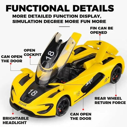 Dodge SRT Tomahawk Sport CAR Model Car 1:32 Scale Exclusive Alloy Metal Pull Back Die-cast Car Toy with Openable Doors & Light Music Boys Toys for Kids