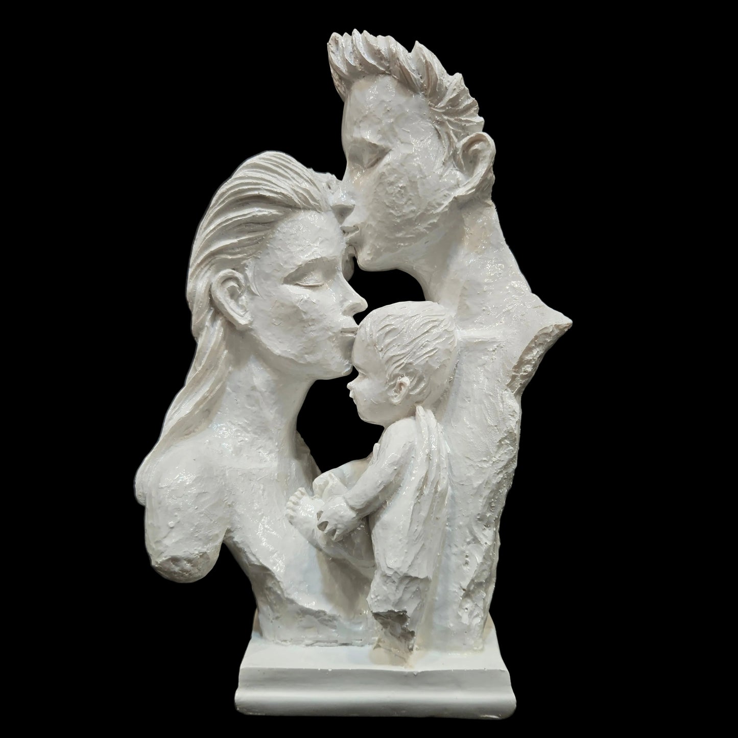 Mother & Father with Child Love Statue Showpiece for Home Decor & Gifting White