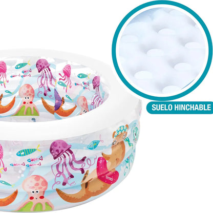 Intex wet set Aqua theme medium size Round Pool for Kids above 6years Bath Kiddie Pool for Summer Play Pool