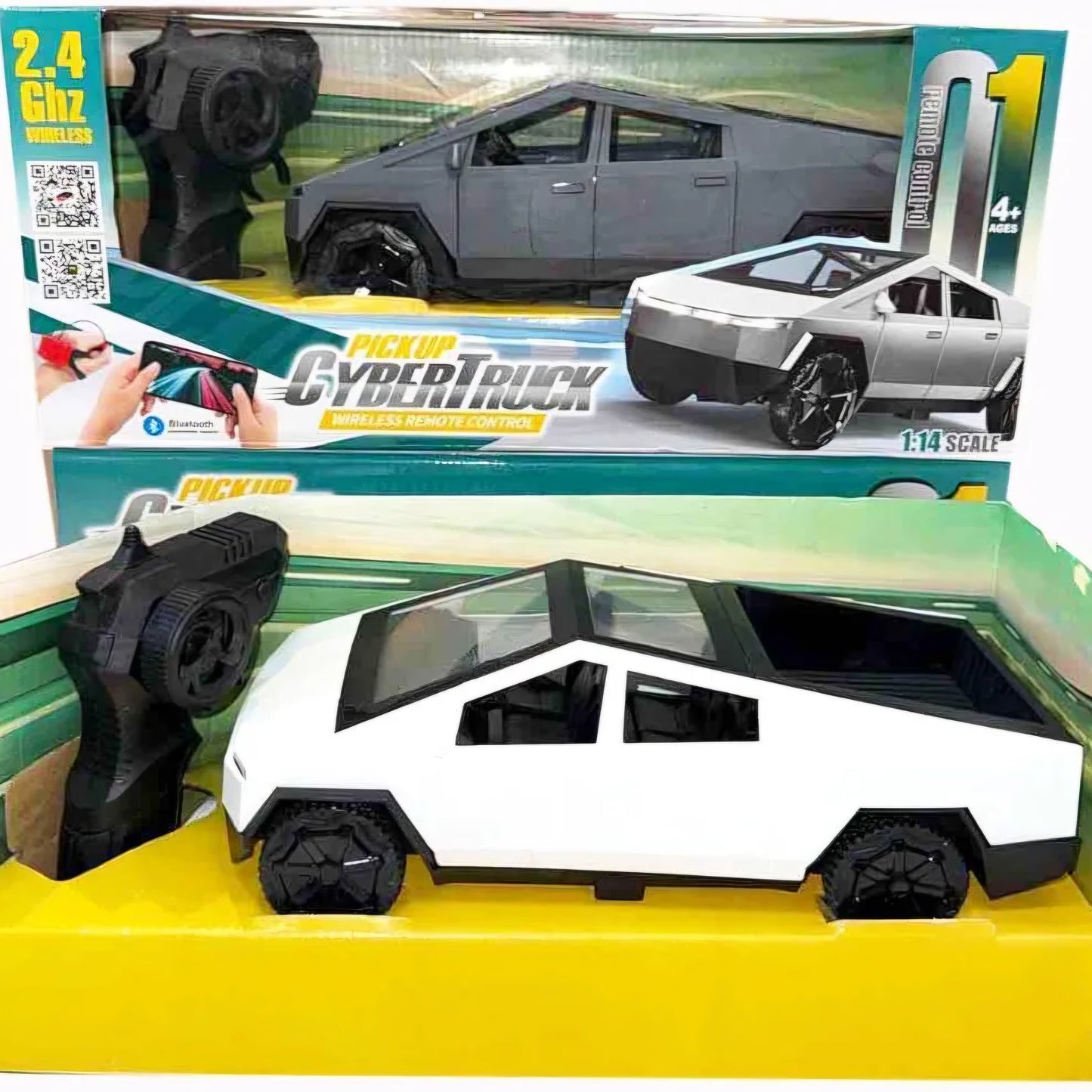 Cyber Truck Remote Control Car for Kids, 2.4GHz Wireless RC Toy Car, 1:14 Scale Pickup Vehicle with Controller, 4+ Years