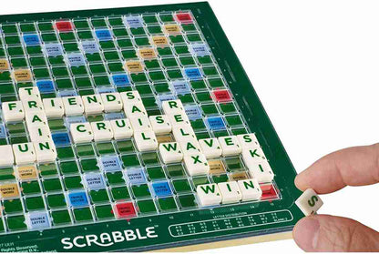 Crossword Board Game with Alphabet Tiles and Score Board