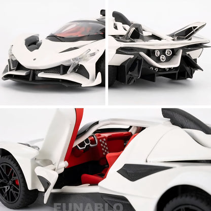 Apollo Project evo Alloy Model Car, Toy Car with Pull Back Function, Toy Car with Sound and Bright Lights, Suitable Collectible Model Toys, Gifts for Boys and Girls